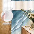 thumbnail image 3 of No Hook Shower Curtain, Haze Blue Beach Coastal Shower Curtains for Bathroom with See Through Top Window, Summer Ocean Nautical Seaside Waterproof & Washable Bath Curtain Extra Long 72"x84", 3 of 9
