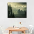 thumbnail image 2 of COMIO Forest Picture Wall Art Framed: Foggy Landscape Photographic Printed on Canvas with Black Framed for Living Room, 2 of 4