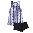 thumbnail image 2 of Women's Plus Size Bikini Set Printed Sling Two Piece Sexy Swimsuit for Beach Vacation Summer,Blue,M, 2 of 6