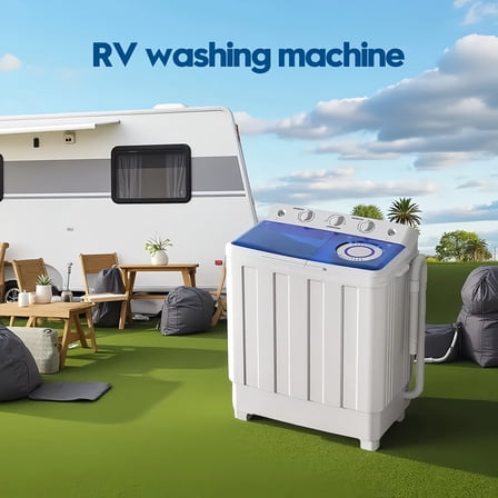 Compact Portable Twin Tub Washing Machine - 30LBS (20LBS Washer  10LBS Spinner) for RVs, Apartments & Dorms