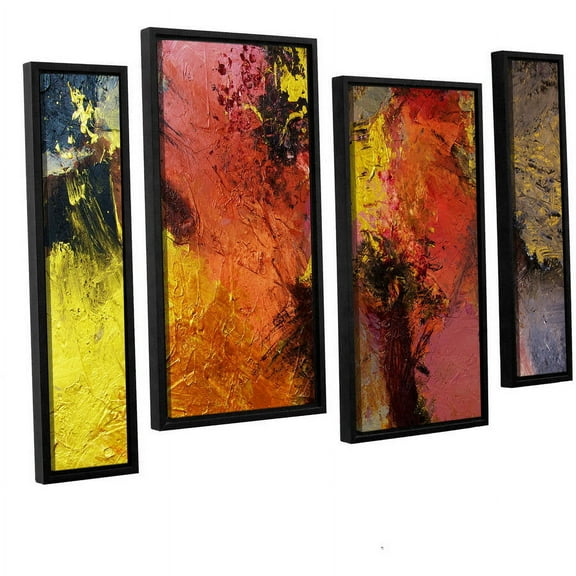 ArtWall Allan Friedlander "Fire And Brimstone" 4-Piece Floater-framed Canvas Staggered Set