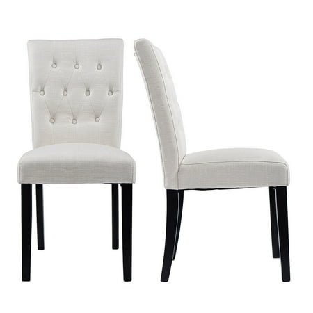 - Costway Set of 2 Fabric Dining Chair Armless Chair Home Kitchen Living Room Furniture