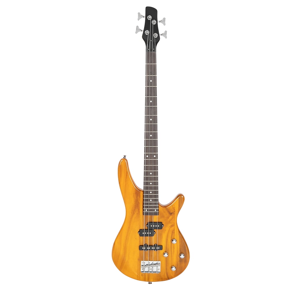 Kepooman Exquisite Stylish IB Bass Guitar Full Size with Power Line & Wrench Tool -Transparent Yellow