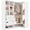 White, variant on iSunirm Corner Closet Organizer System 2-Piece Set, 54''L x 31''W Wardrobe System with 3 Drawers, 2 Hanging Rods, and Shelves for Closet, Bedroom, White
