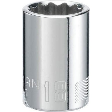 UPC: 0885911588744 | CRAFTSMAN Shallow Socket Metric 1/2-Inch Drive 18mm 12-Point (CMMT44267) Full Polish