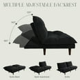 thumbnail image 5 of LLappuil 71" Corduroy Futon Convertible Sofa Bed, Loveseat Sleeper Sofa Couch for Living Room Apartment  Black, 5 of 7