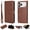 Brown, variant on For iPhone 17 Pro Max Case Detachable Wallet, PU Leather Flip Folio Cover with Credit Card Holder, Money Pocket, Magnetic Closure, Hand Strap, Car Mount Support, Full Body Protection,Blue