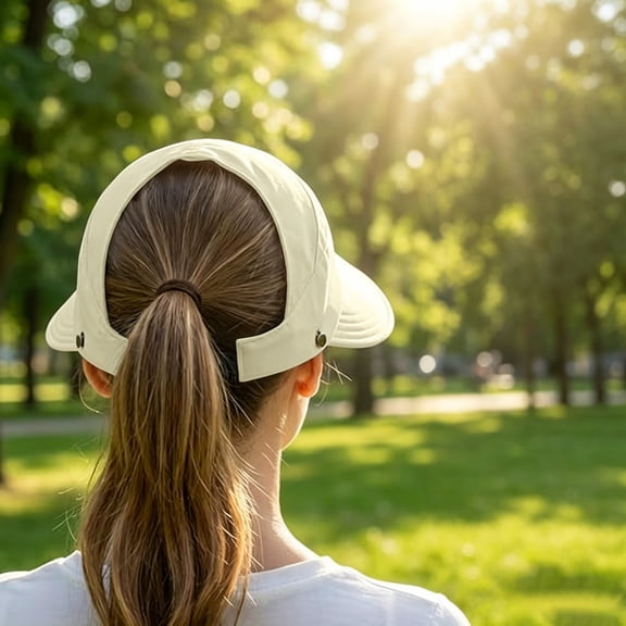 Tdxkok Women Ponytail Friendly UPF50 Foldable Wide Brim Sun Hat Light Headwear for Summer Hiking Beach Outdoor Travel Daily Activity