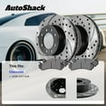 thumbnail image 3 of AutoShack 10.87" (276 mm) Front Vented Drilled & Slotted Brake Rotors E-Coated + Premium Ceramic Brake Pads | Replacement for 2006-2011 Chevrolet HHR | 6-PC Brake Kit | ShadowGuard, 3 of 5