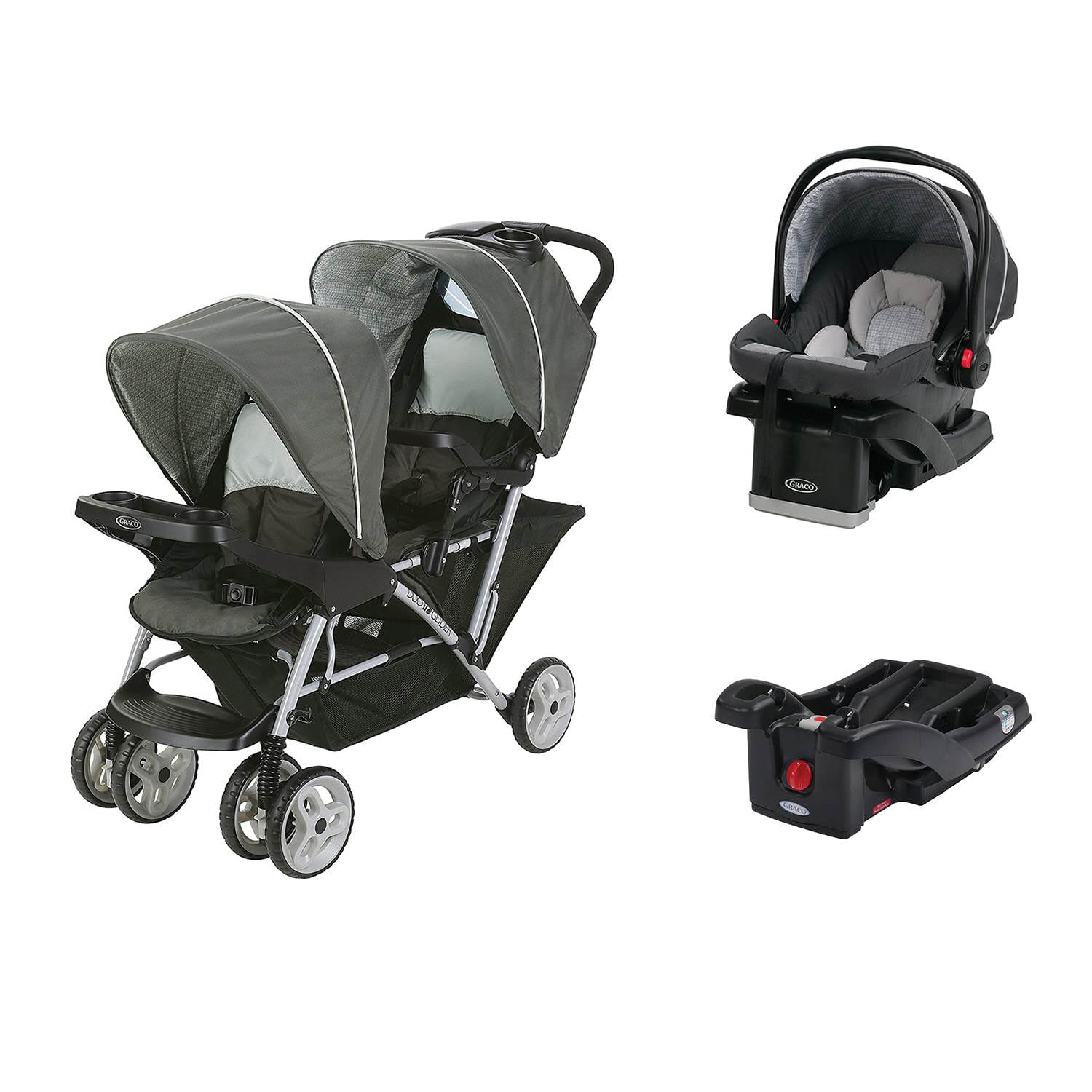 Graco DuoGlider Click Connect Double Stroller + Car Seat & Base Travel  System