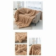 thumbnail image 4 of AuroraX Tuscan Bubble Faux Fur Checkered Knit Throw Blanket Soft Cozy Fleece Throw 27"x39" Washable Warm Blanket for All Seasons, 4 of 5