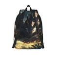 thumbnail image 2 of Picia Sleeping Dragon In Forest Printed Canvas Daypack - Stylish and Durable Vintage Compact Backpack - Class, Work, Travel, or Laptop Bookbag,Organized Compartments-Small, 2 of 6