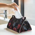 thumbnail image 6 of Fuzoiu Rose Full Moon Black Wolf Print Tissue Box Cover, PU Leather Tissue Holder,Decorative Facial Paper Organizer for Bathroom Living Room Bedroom Countertop Office Desk Car Home, 6 of 7
