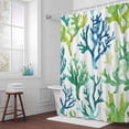 thumbnail image 3 of Summer Marine Plant Bathroom Shower Curtain, Water Blue Coral Tropical Sea Waterproof Washable Soft Bath Curtain for Bathtub Decor with 12 Hooks&Grommet, 66x72 Inch, 3 of 9