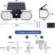 thumbnail image 2 of Solar Lights Outdoor, 56 LED Solar Lights Outdoor with Motion Sensor, Security Lights, Solar Powered Wall Lights, Spotlights, 360 Degree Waterproof Adjustment, 2 of 5