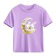 thumbnail image 5 of Blusas y camisas de manga corta con cuello redondo para niños Camiseta de verano de manga corta estampada para niñas Jersey elegante de cuello redondo para niñas Top de algodón para niños, 5 of 6