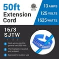 thumbnail image 3 of Clear Power 50 ft Blue Outdoor Extension Cord, 3 of 8