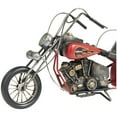 thumbnail image 4 of 18" x 9" Red Metal Handmade Vintage Style Motorcycle Sculpture with Flames on the Gas Tank, by DecMode, 4 of 8