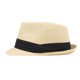thumbnail image 2 of Moda Hombres Mujeres Sombrero de Paja Cinta de contraste Fedora Sombrero rizado Unisex Panamá J CACAGOO Sombrero de copa, 2 of 7