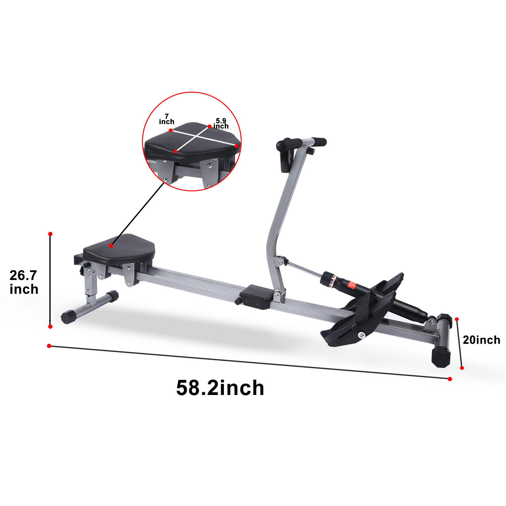 Buy CLEARANCE! YSSOA Fitness Rowing Machine Rower Ergometer, with 12