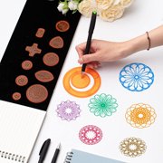 Spiral Art Gear Geometric Ruler Circle Template, for Drawing Plastic Template Ruler Drawing Kit Spiral Curve Stencils with Pens Paper for DIY Art Crafts Sketch