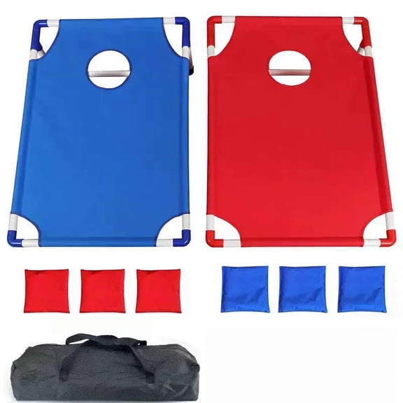Kolagan Portable Cornhole Set, Outdoor Game Set with 2 Cornhole Boards, 6 Bean Bags, Camping Games Indoor Outdoor for Adults, Travel Camping Accessory