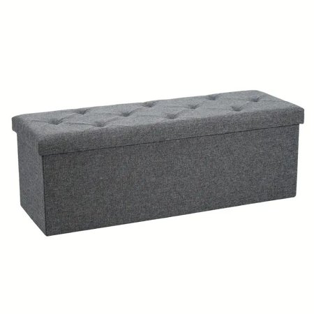 Foldable Storage Ottoman Bench with Thick Cushion Multi-Functional Footrest and Storage Box for Bedroom Living Room Bed End Entryway – Space Saving Furniture Ideal Mother s Day Gift
