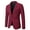 Red, variant on Men's Long Sleeve V-Neck Blazer Notch Lapel Mid-Length Jacket Solid Color Comfy Autumn And Winter Personality Suit Jacket