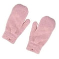 thumbnail image 5 of Opolski 1 Pair Korean Style Double-layer Thickened Solid Color Women Mittens Winter Warm Knitting Plush Gloves Khaki, 5 of 8