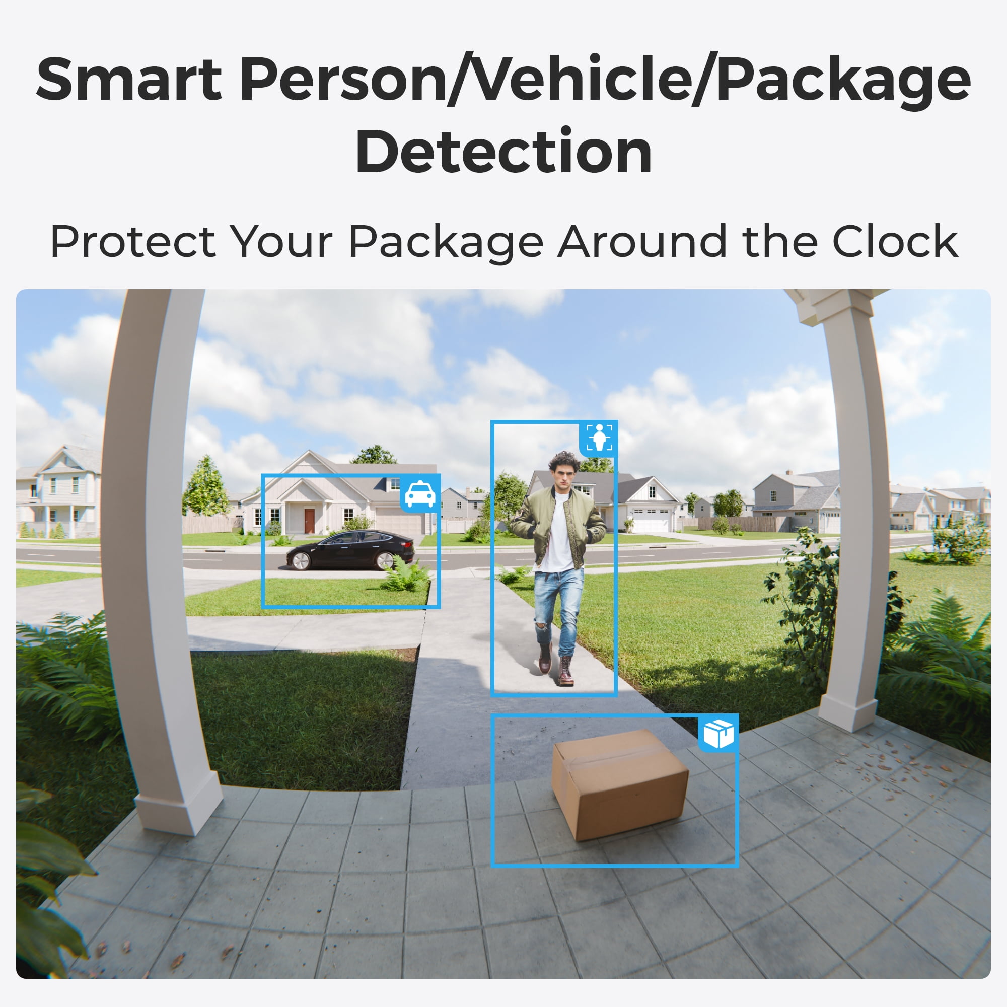 Reolink 2K 5MP Battery WiFi White Video Doorbell Camera, Person/Vehicle/Package Detection, 2-Way Talk