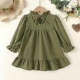 thumbnail image 4 of Younger Tree Toddler Girls Dresses Kid Fall Winter Long Sleeve Crew Neck Dresss Clothes with Bag for 4-5T, 4 of 8