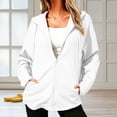 thumbnail image 7 of Bosfbaoi Zip Up Hoodies for Women Contrast Zipper Drawstring Hood Long Sleeve Womens Jacket Loose Casual Sweatshirt with Side Pockets, 7 of 7