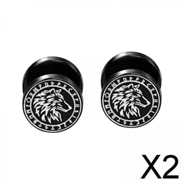 Aretes,Pendientes góticos para hombres y mujeres.,Declaración de joyería piercing de moda con estilo,Pendientes de piercing de oreja con parte posterior plana geométricos de 2 piezas