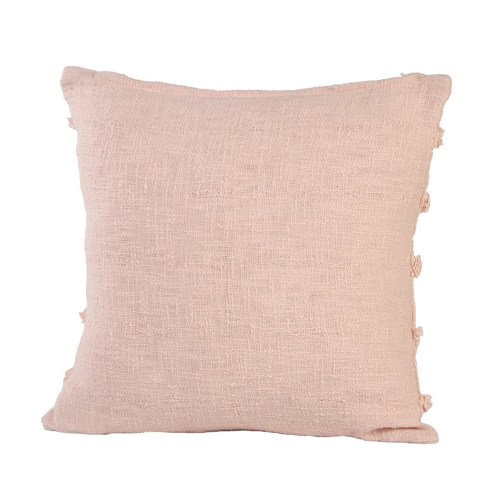 LR Home Ox Bay Blush Solid All-Natural Cotton Square 2 Piece Pillow Cover Set