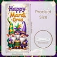thumbnail image 2 of Colorful Design Happy Mardi Gras Banner Jester Hat Pattern Mardi Gras Display Feather Mask Gnome Character Carnival Backdrop for Mardi Gras Celebration Carnival Party Photo Shoot, 2 of 4