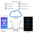 thumbnail image 3 of EASTIN 1/2/3 Gang WiFi Smart Touch Light Switch US/EU/UK pour Amazon Alexa Google IFTTTTouch Interrupteur d'Éclairage Interrupteur d'Éclairagewifi Smart Touch WiFi Smart Touch Light Sw, 3 of 8