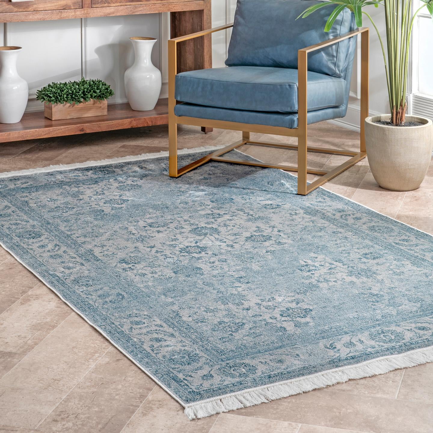 nuLOOM Vintage Floral Elyse Fringe Rug Area Rug