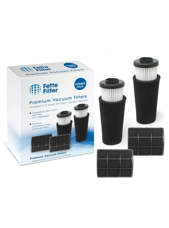 Fette Filter - Pre Motor Odor Trapping Filter & Inlet Filter Set Compatible with Dirt Devil Endura. (F111 & F112) - Combo Pack of 2