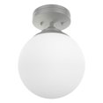 thumbnail image 2 of Hunter - Hepburn 1-light Brushed Nickel, Small Flush Mount Light, Dimmable, Modern Style, Globe Shaped, for Bedrooms, Dining, Living Rooms - 19170, 2 of 7