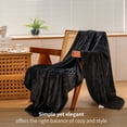thumbnail image 3 of RUIKASI Fleece Black Blanket Throw - Fluffy Throw Size Blanket for Sofa, Small Warm Travel Blanket Sofa, Office, 50x60 Inches, 3 of 9