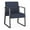 Castillo Batik, variant on Waterfall Reception Waiting Sled Base Guest Chair / Charcoal Steel / Brown