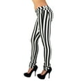 thumbnail image 3 of Fashion2Love Black & White Striped Classic Sexy Skinny Jeans Junior & Plus Size, 3 of 8