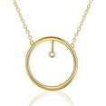 thumbnail image 1 of Collar con colgante circular minimalista de plata de ley S925, colgante redondo con collar para mujeres y niñas, 1 of 5