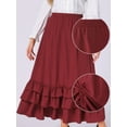 thumbnail image 2 of DARING DIVA Women's Vintage Gothic Victorian Steampunk Ruffle Layered Skirts L Wine Red, 2 of 6
