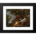 thumbnail image 2 of Carl Borromäus Andreas Ruthart 14x11 Black Modern Framed Museum Art Print Titled - Hounds Chasing a Stag, 2 of 5