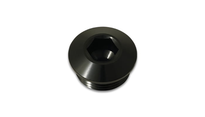 Vibrant Performance Aluminum -4AN ORB Low Profile Port Plug - Anodized Black