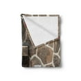 thumbnail image 2 of Cozy Soft Flannel Fleece Throw Blanket, Christmas Themed Photo of Hanged Stuffed Stockings on Log and Gift Boxes, Cozy Plush for Indoor and Outdoor Use, 50" x 60", Multicolor, by Ambesonne, 2 of 5