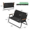 thumbnail image 2 of 39-Inch Double Seat Camping Chair, Folding Patio Receliner, Heavy-Duty 2-Person Loveseat Chair for Lawn, Backyard, Outdoor, Supports 330-lbs, Black, 2 of 5