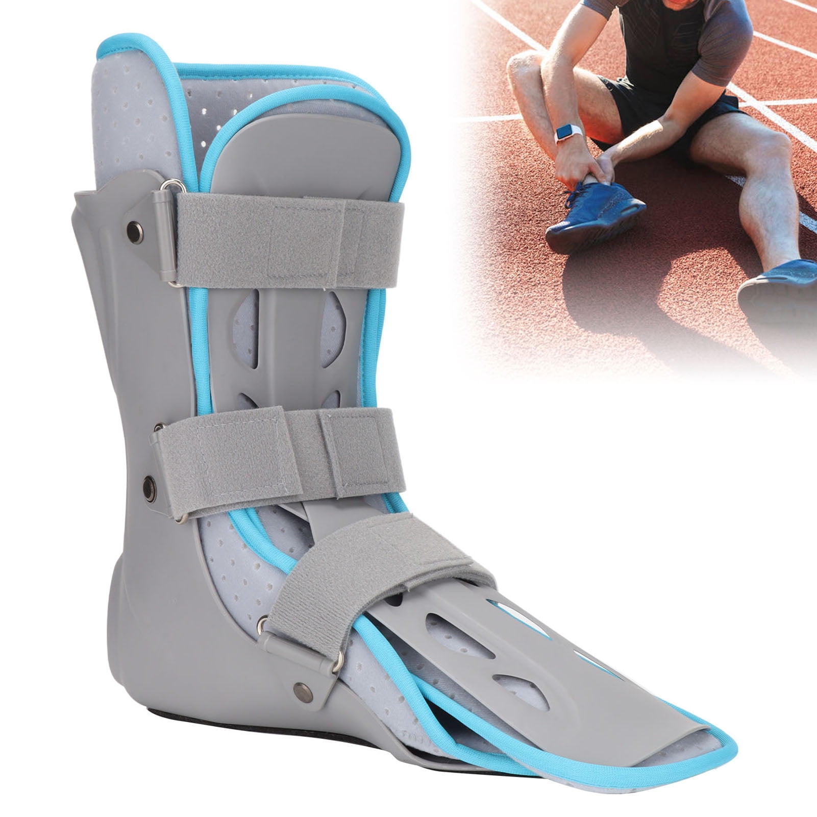 Ankle Brace Breathable Tightness Adjustable Fracture Recovery Foot Ankle Fixing Splint With Baffle Foot Adjustable Tightness Porous Ventilation Design Excellent Pvc Material