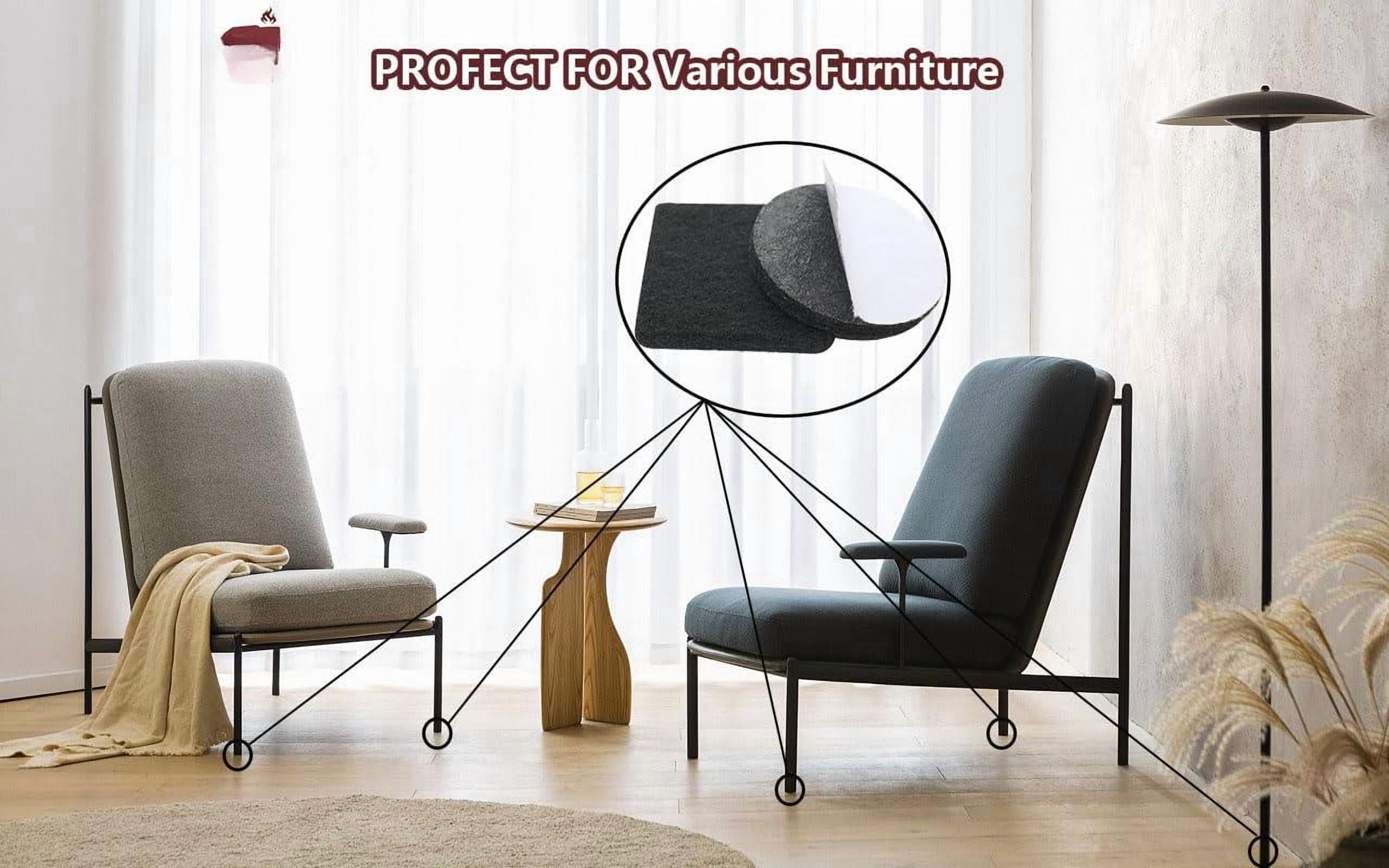 Felt Furniture Pads For Hardwood Floors -24 2.5" Chair  Floor Protectors Black